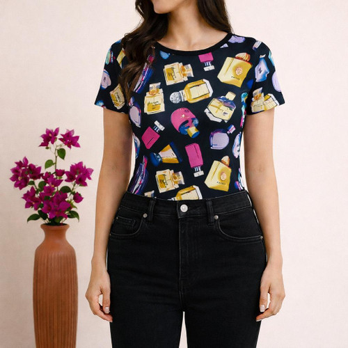 بادی زنانه ی پنبه ای طرحدار_کش